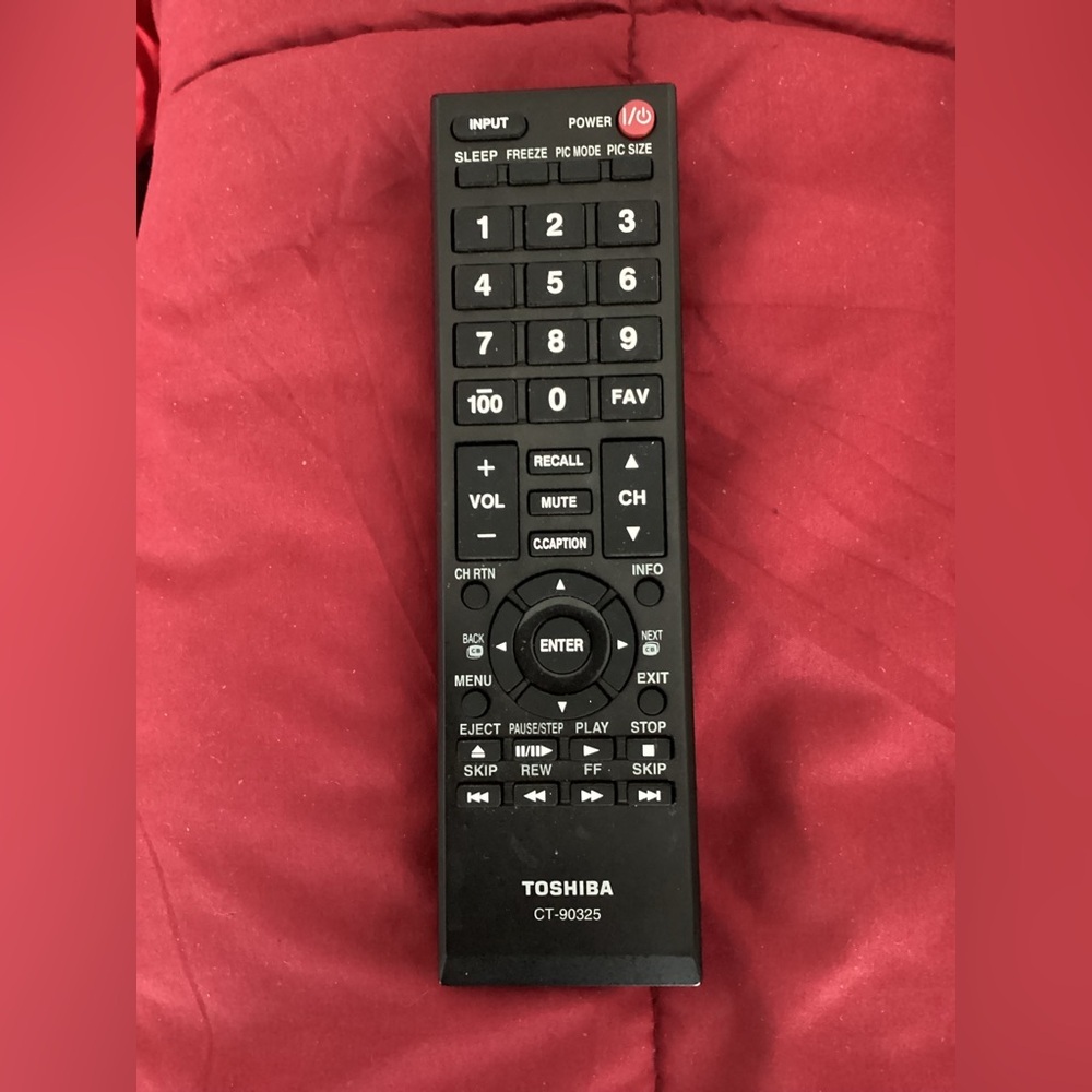 Toshiba  Remote Control with Red Power Accent